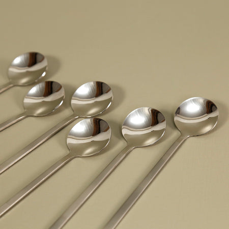 Stile Moka Brushed Handle Coffee Spoons / Set of 6 Boxed