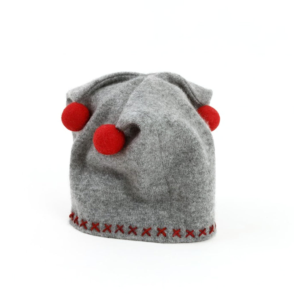 Bubble Hat 12+ Mo.- Grey & Red