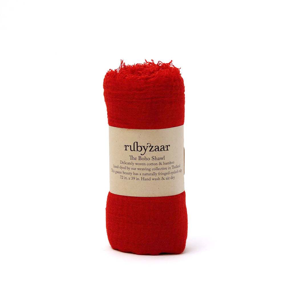 Boho Scarf / Carmine Red