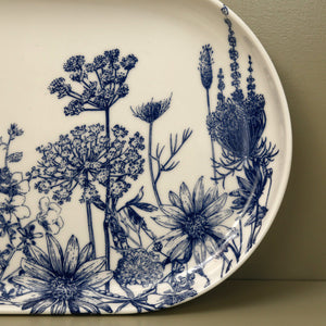 Caskata Large Coupe Platter / Summer Blues