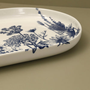 Caskata Large Coupe Platter / Summer Blues