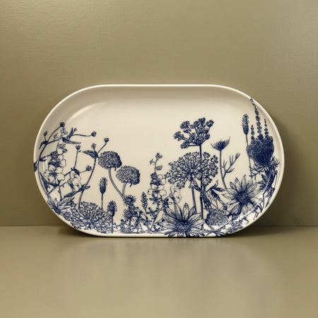Caskata Large Coupe Platter / Summer Blues