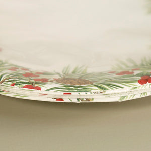 Caspari Paper Dinner Plates / Evergreen And Berries