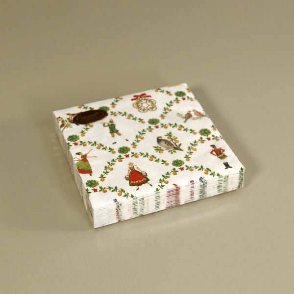 Caspari Paper Cocktail Napkins / On the Twelfth