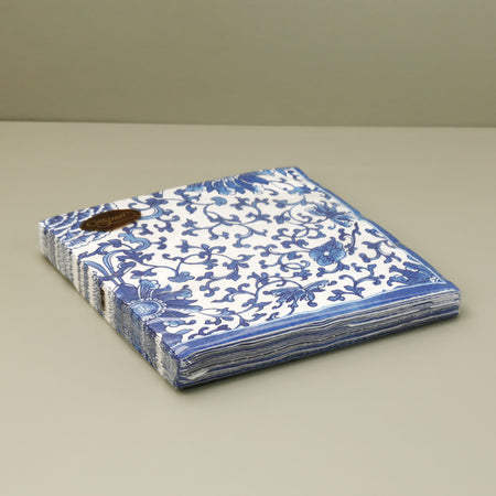 Caspari Paper Dinner Napkins / Indigo Garden