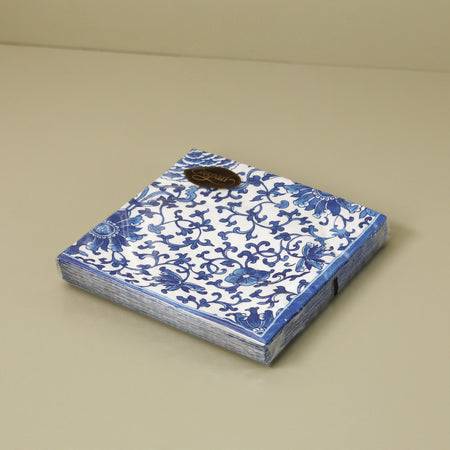 Caspari Paper Luncheon Napkins / Indigo Garden