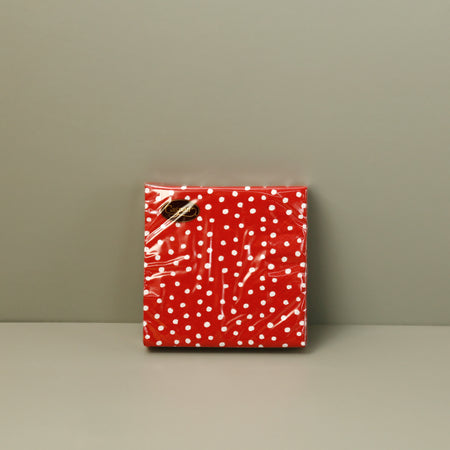 Caspari Paper Cocktail Napkins / Small Dots Red