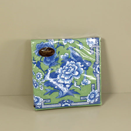Caspari Paper Dinner Napkins / Green and Blue
