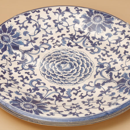 Caspari Paper Dinner Plates / Indigo Garden