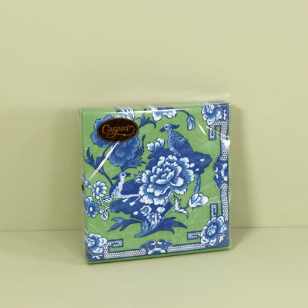 Caspari Paper Luncheon Napkins / Green and Blue