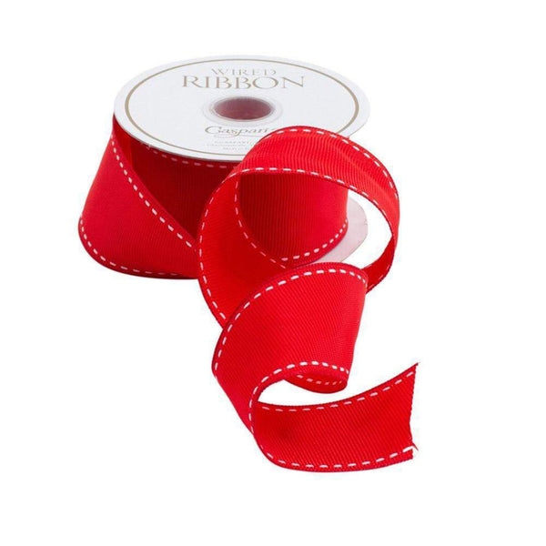 Grosgrain Wired Ribbon Roll / Red