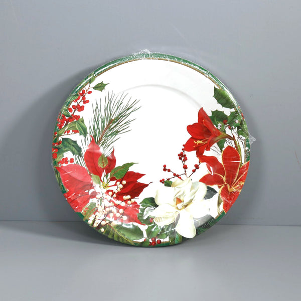 Caspari Paper Dinner Plates / Christmas Garden