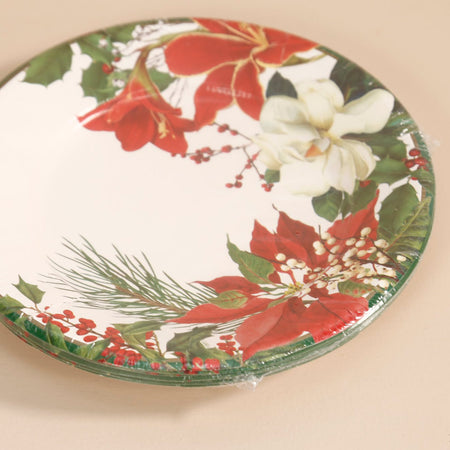 Caspari Paper Salad & Dessert Plates / Christmas Garden