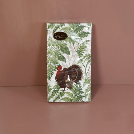 Caspari Paper Guest Napkins / Turkey Among Ferns