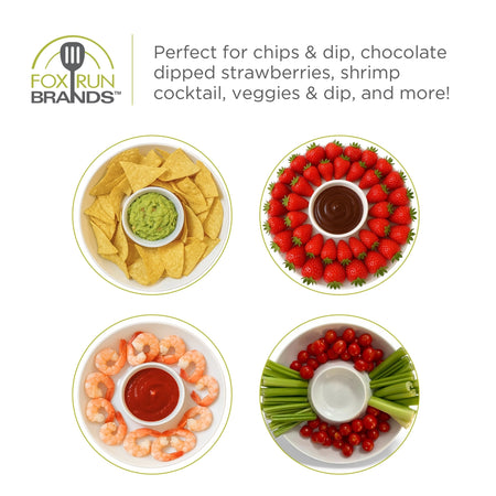 White Ceramic Chip & Dip Bowl
