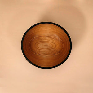 Charred Large Wood Serving Bowl