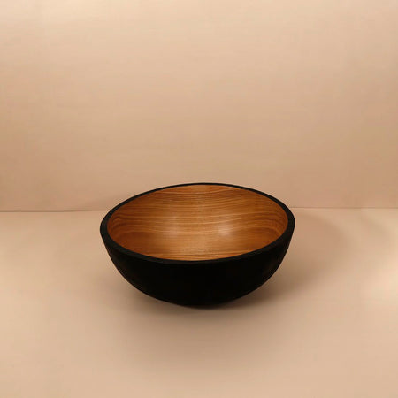 Charred Large Wood Serving Bowl