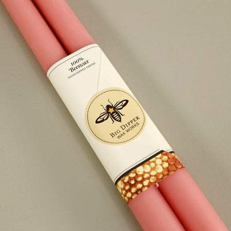 Big Dipper Beeswax Taper Candles / 12" Cherry Blossom