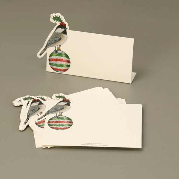 Hester & Cook Paper Place Cards / Christmas Chickadee