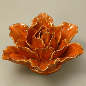 Ceramic Flower / Orange Orchid