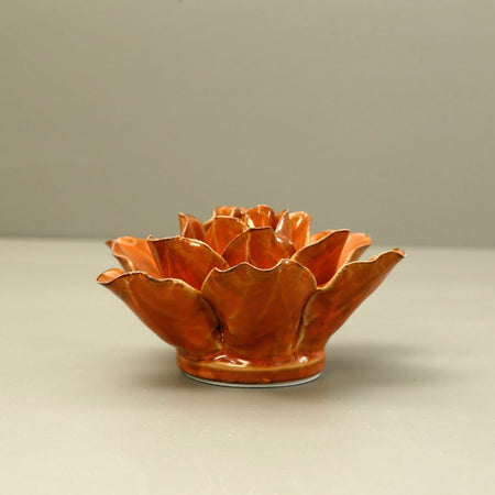 Ceramic Flower / Orange Orchid