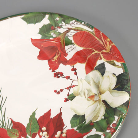 Caspari Paper Dinner Plates / Christmas Garden