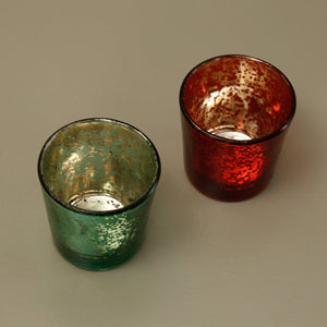 Red Glass Votive Candle Holder