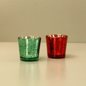 Red Glass Votive Candle Holder