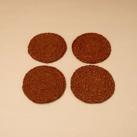 Jute Coasters 4pc / Cinnamon