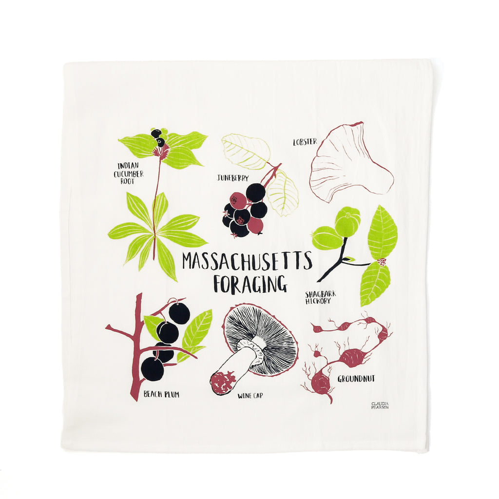 Claudia Pearson Tea Towel / Massachusetts Foraging