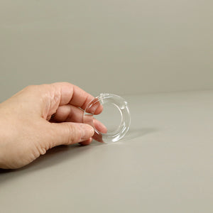 Clear Hand-Shaped Glass Napkin Rings / Set of 4