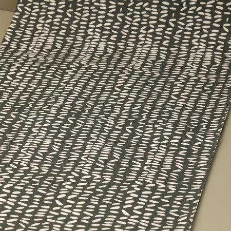 Stitch Coal Cotton Table Runner 71"