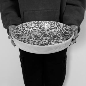 Terrafirma Large Round Cocktail Platter / Cobalt / Laurel