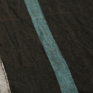 Laundered Linen Napkin Set of 4 / Charcoal & Aqua