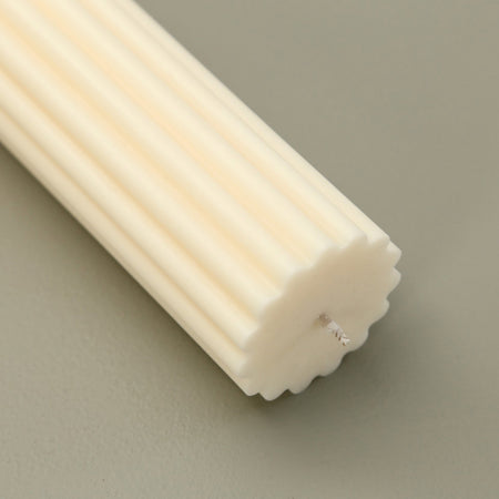 Ribbed Pillar Candle / Cream