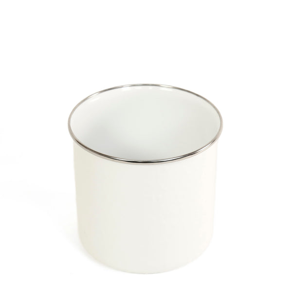 Enamelware Utensil Holder / White