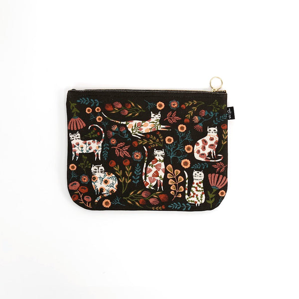 Large Zipper Flat Pouch / Catbloom