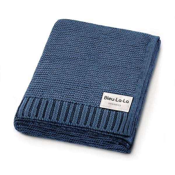Cotton Swaddle Blanket / Cobalt