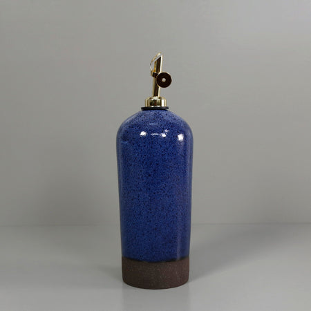 Rose Line Olive Oil Ceramic Bottle / Denim Blue