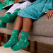 Kids Socks That Give Books / Green Dinosaurs