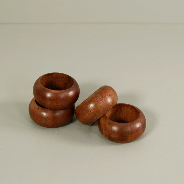 Rounded Wood Bangles Napkin Rings  / 4pc