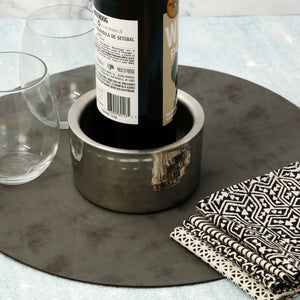 Satin Finish Hammered Double Wall Wine Coaster