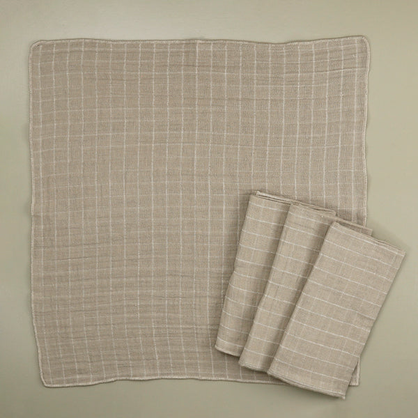 Double Weave Cotton Napkin 4pc Set / Dove Gray