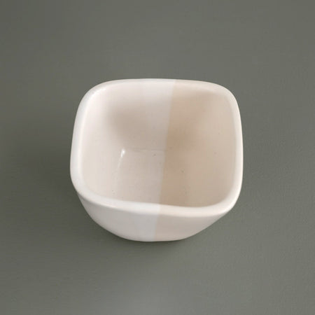 4" Square Bowl / White Duo