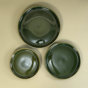 Epa Flat Dessert Plate / Green