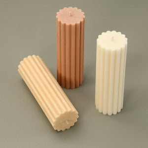 Ribbed Pillar Candle / Mellow