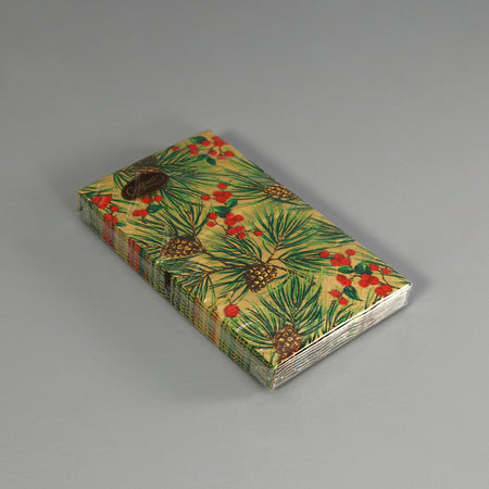 Caspari Paper Guest Napkins / Evergreen And Berries