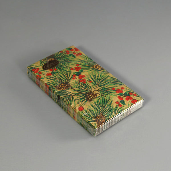 Caspari Paper Guest Napkins / Evergreen And Berries