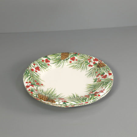 Caspari Paper Salad & Dessert Plates / Evergreen And Berries