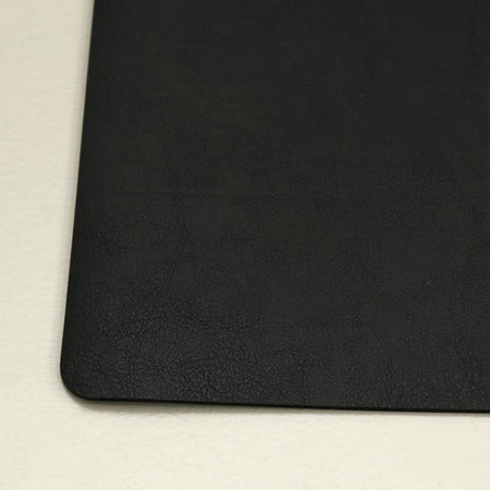 Faux Leather Rectangle Placemats / Jet Black